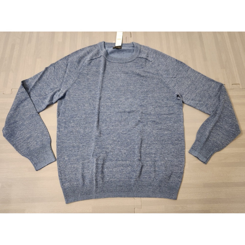 J.Crew Mens Small Blue Heathered‎ Marl Crewneck Raglan Sleeve Sweater NWT